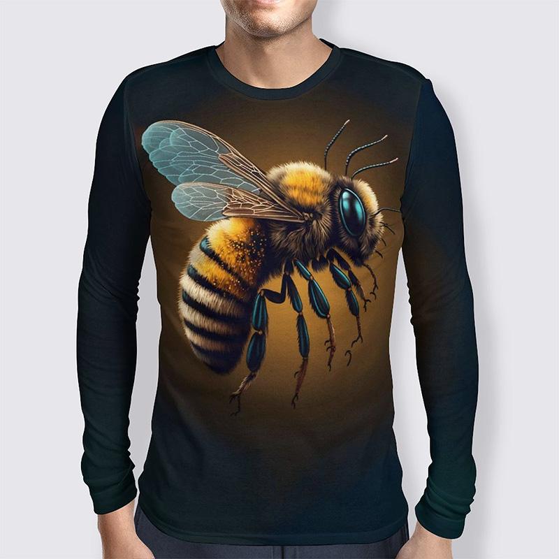 Милая сотовая пчела 3D принт с длинным рукавом футболка для мужчин и женщин одежда повседневная мода уличная спортивная дышащая футболка топы для мужчин