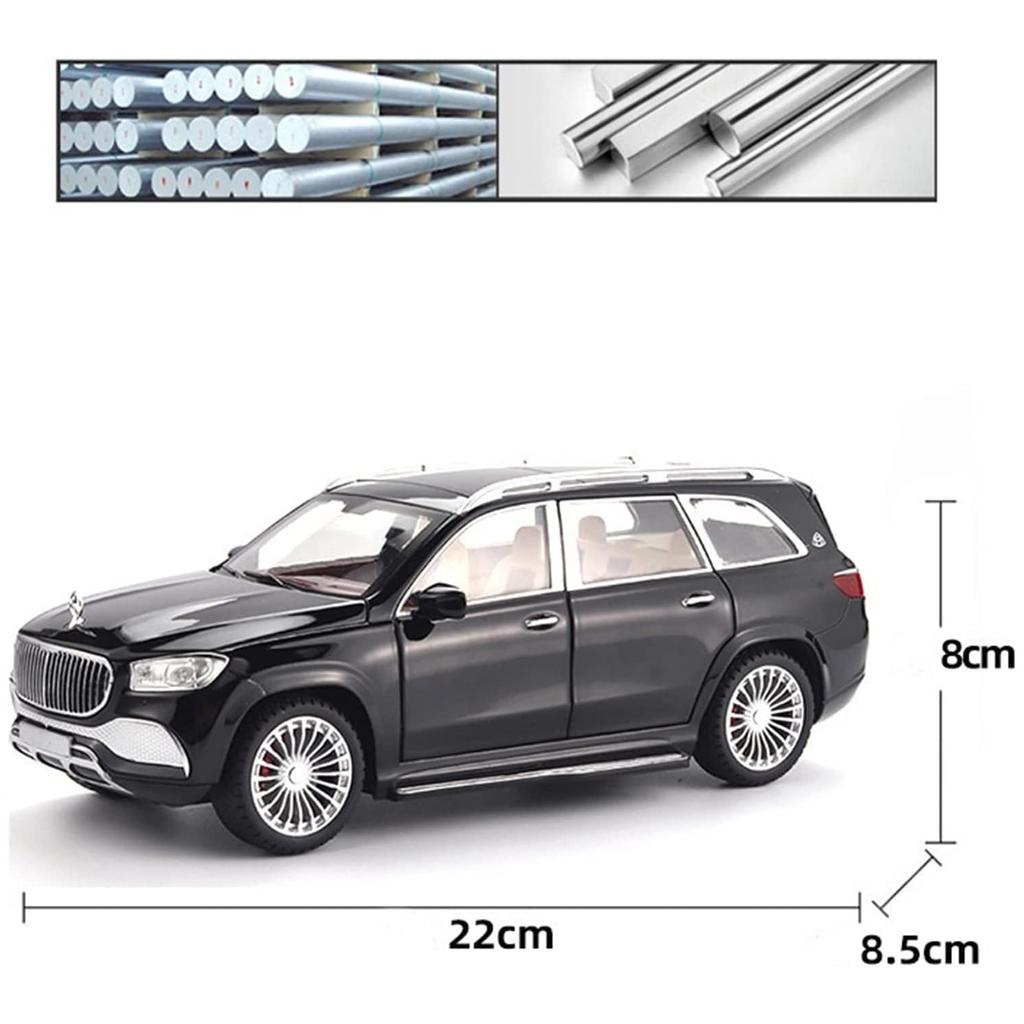 1/24 Scale Maybach GLS-Class GLS600 Diecast Car Model Toy, Pull Back Toy Vehicle with Sound and Light for Kids Toddler Boys Girls Gift Collection