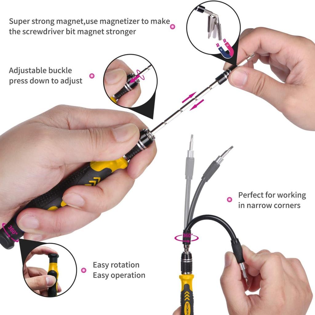 Магнитный набор для ремонта компьютера 115 в 1, набор отверток для ноутбука, набор прецизионных отверток, набор небольших ударных отверток с CaseAA