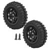 D12005 52mm RC Car Tyre Rubber Aluminium Alloy AntiSkid Tires for WPL D12 110 RC Truck(Black BL )