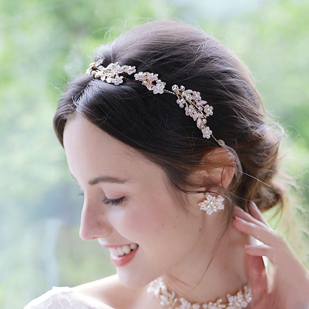 Головной убор Головной убор Свадебный Цветок Повязка для волос Украшение для волос Цветок из стразов Повязка на голову Свадебная повязка на голову