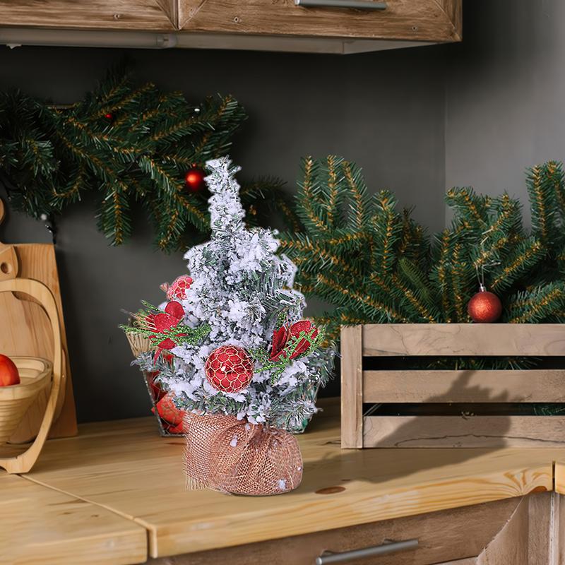 Рождественские елки для стола Искусственная рождественская елка с мешковиной в основании Зимний декор для стола Праздничные принадлежности для гостиной