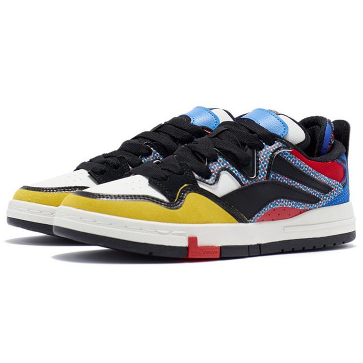 Li Ning Wave Pro Скользкие, Износостойкие, Легкие Низкие Скейтбордические Кроссовки Женские Черный Красный Желтый AECR044-3