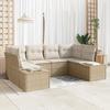VidaXL 6-Piece Garden Sofa Set with Beige Cushions Poly Rattan 3347201