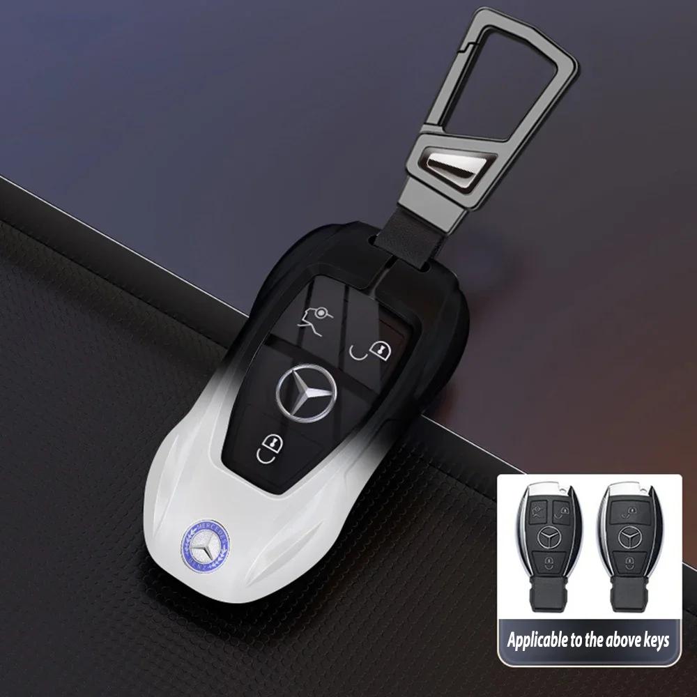 C200 E200 New 2025 For Mercedes Benz Fashion Ziny Alloy Car Key Case Cover Shell for Mercedes Benz AMG A B C E S Class W204 W205