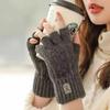 1 Pair Of Autumn And Winter Office And Study Half Finger Gloves, Warm And Cold Resistant Knitted Gloves, Outdoor Cycling Gloves