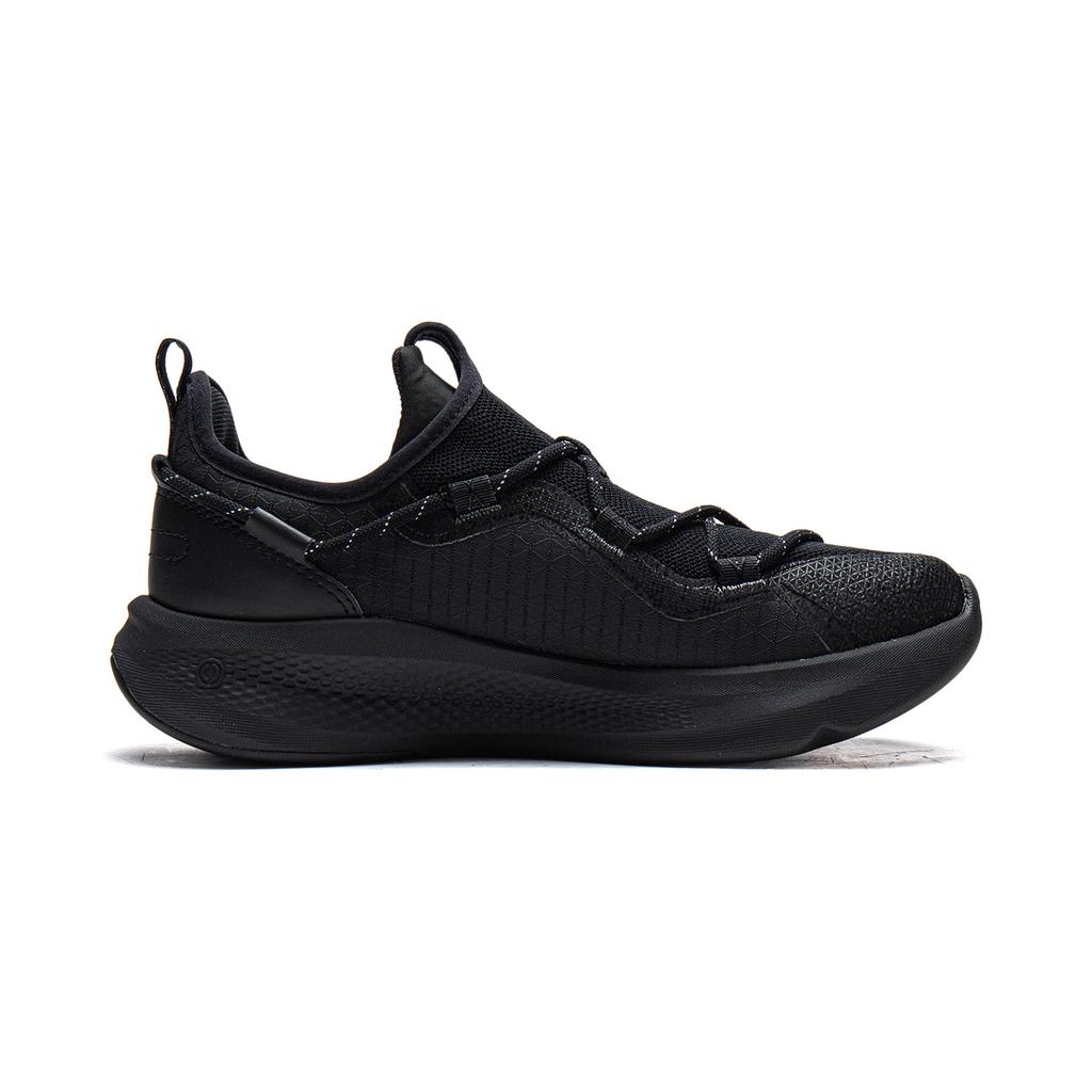 Li Ning Yun Yi Soft Rebound Breathable Thick Sole Increased Height Non-Slip Wear-Resistant Low-Top Casual Shoes Women Sneaker Black AGLV134-1