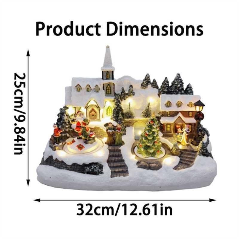 Handcrafted Resin Holiday House Ornament With Builts In Lights For Christmas Decorations And DIY Centerpieces
