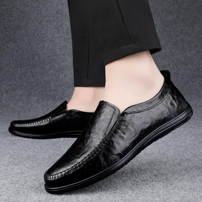 Fashion Loafers Men Shoes Leather Soft Comfy Slip-on Moccasins Outdoor Handmade Man Casual Shoes Drive Walk Luxury Leisure Flats