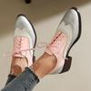 Fashion Vintage Style Casual Lace Up Shoes For Women Oxfords Fashion Mixed Colors Women Flats Lady PU Leather Single Shoe Big Size
