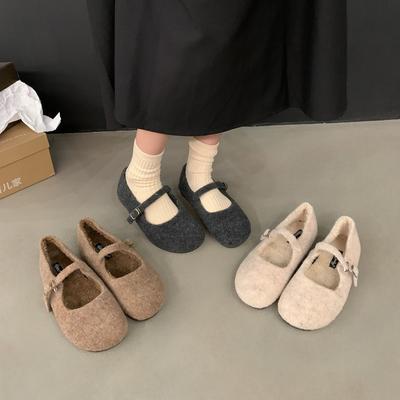 Сяосянфэн пушистые туфли женские плоские шерстяные Мэри Джейн бархатные вечерний бриз юбка фея балет пушистые туфли верхняя одежда