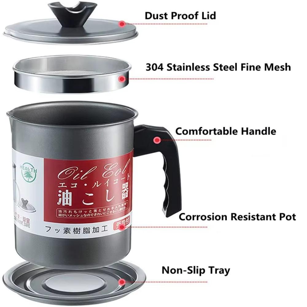 Large Capacity Oil Filter Pot Isolate Impurities Grease Dripping Separator Storage Jug  Kitchen