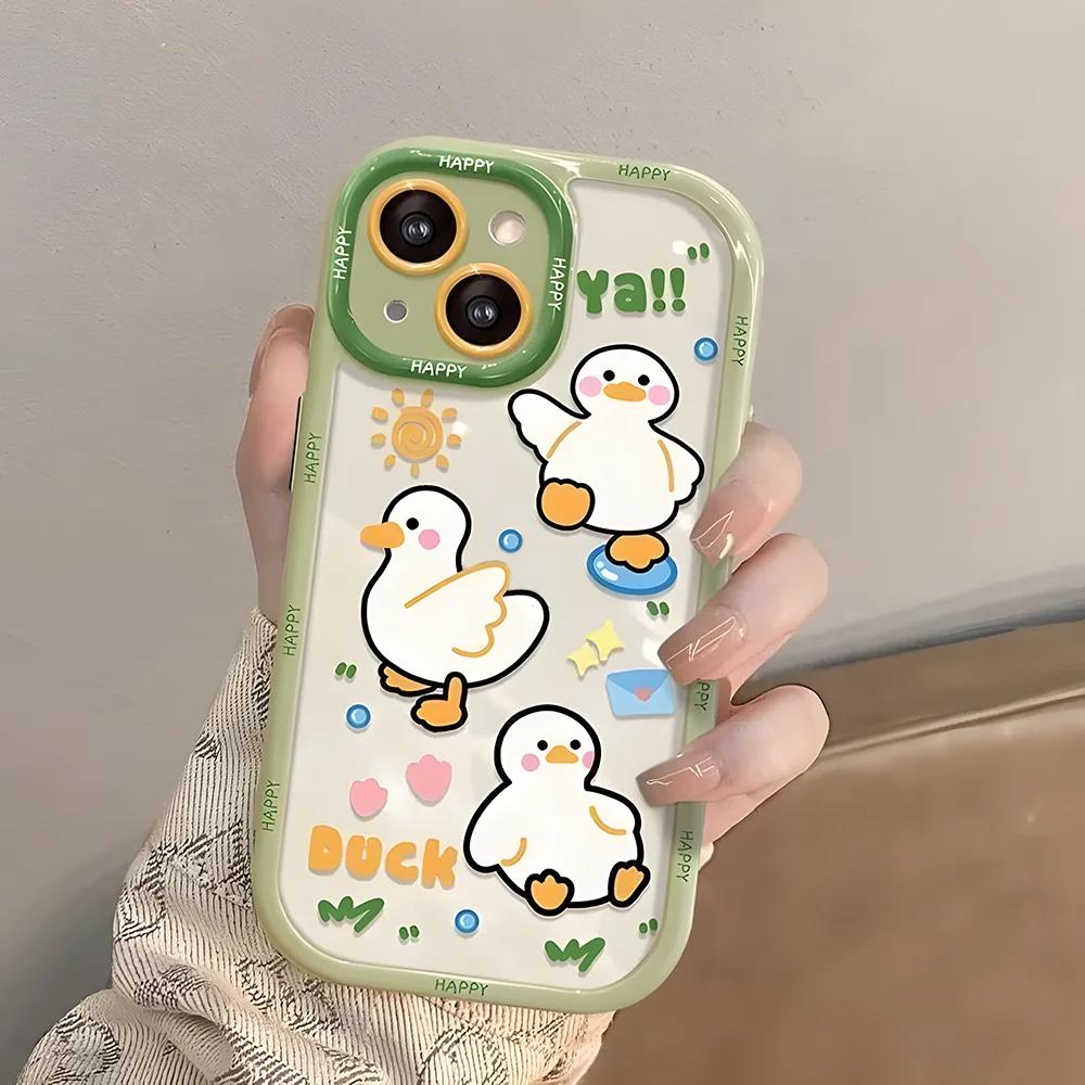 Чехол для Realme C67 C65 C63 C61 C55 C53 C51 C35 C33 C30S C25Y C21Y C20 12 Pro Plus чехол Милая толстая утка Кошка Цветок