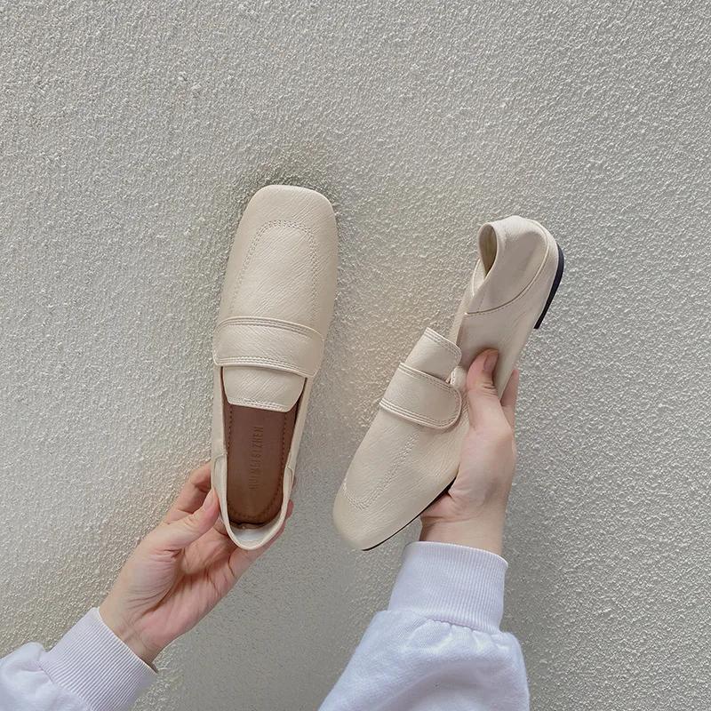 Женские ретро-лоферы в британском стиле, элегантные туфли с квадратным носком и мягким толстым каблуком, модные удобные туфли на плоской подошве для вечеринок, повседневная обувь