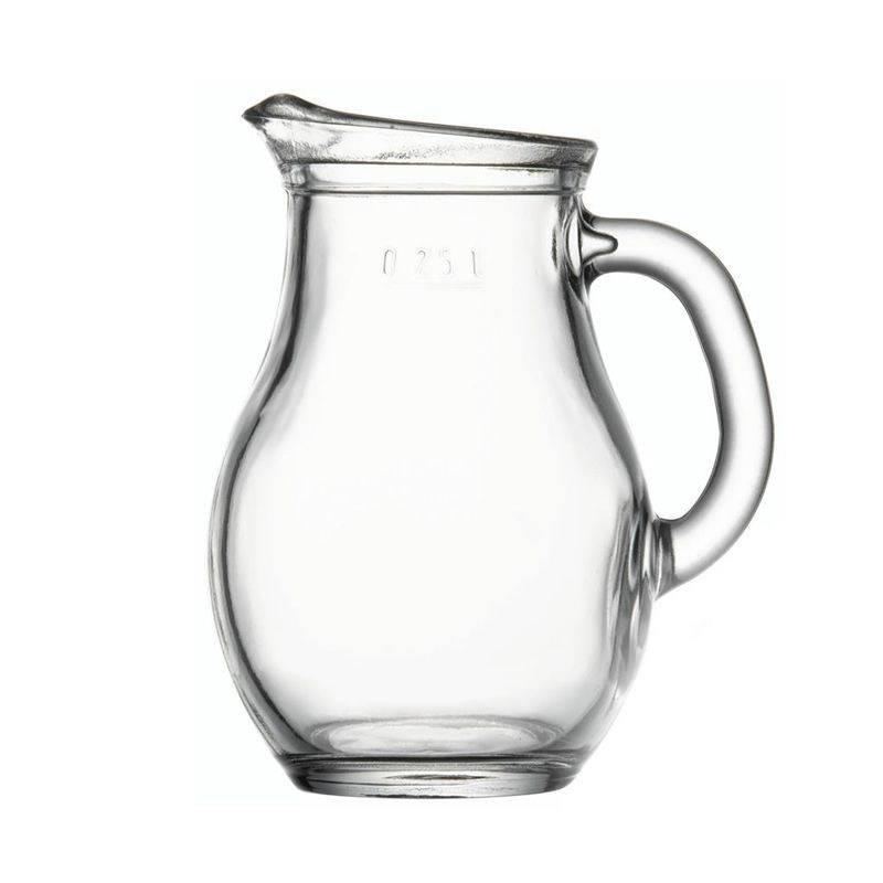 Jug for Drinks Water Juice Lemonade for Beverages Glass Carafe Wine 0.25L
