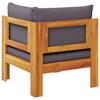 Garden Corner Sofa with Cushions Solid Acacia Wood