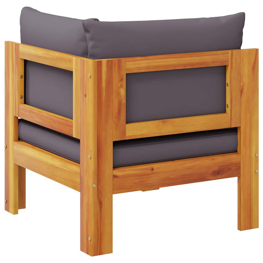 Garden Corner Sofa with Cushions Solid Acacia Wood