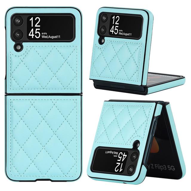 Роскошный кожаный текстурированный чехол премиум-класса для Samsung Galaxy Z Flip 4 3, складной полный защитный тонкий чехол в стиле ретро для Flip3 Flip4