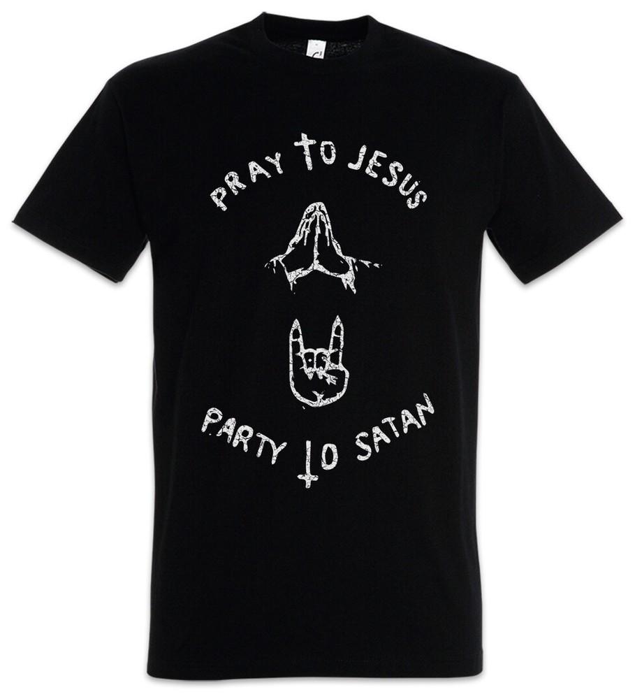 Pray To Jesus Party To Satan Mens T-Shirt Frank Fiona White Trash Carl Drama