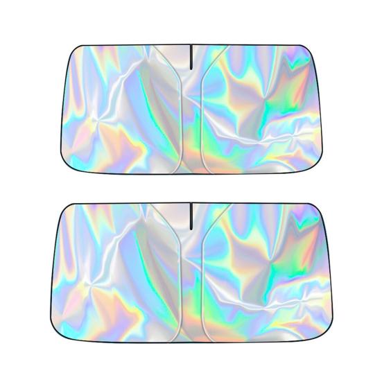 Car Windshield Sun Shade UV-Resistant Universal Fit Simple Installation Foldable Sunshade Reflective Sun Visor Shade