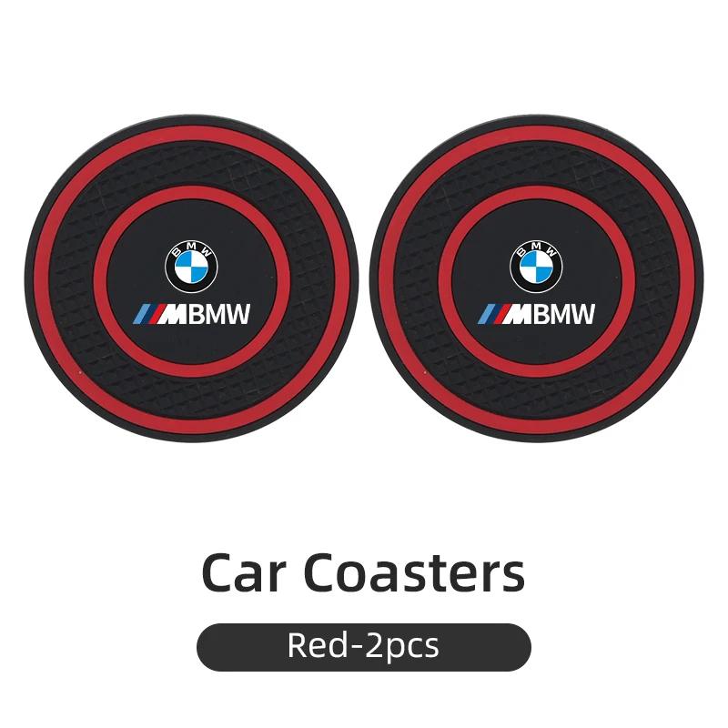 Car Sticker 2025 Hot PVC Car Coaster Water Cup Anti-Slip Silicone Pads Interior Accessories For BMW Motorsport X1 X3 X5 E39 E46