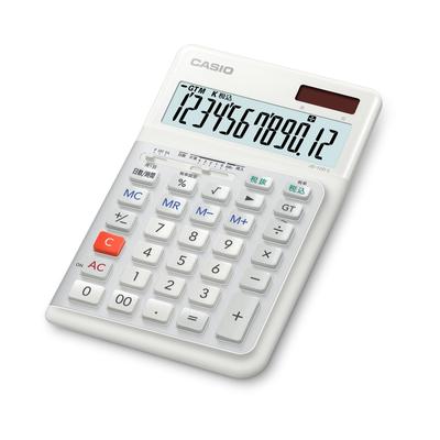 Эргономичный калькулятор Casio для левшей, 12 цифр, функция расчета времени, Just Type, черный, сертифицирован Eco Mark и JE-12D-L-WE-N