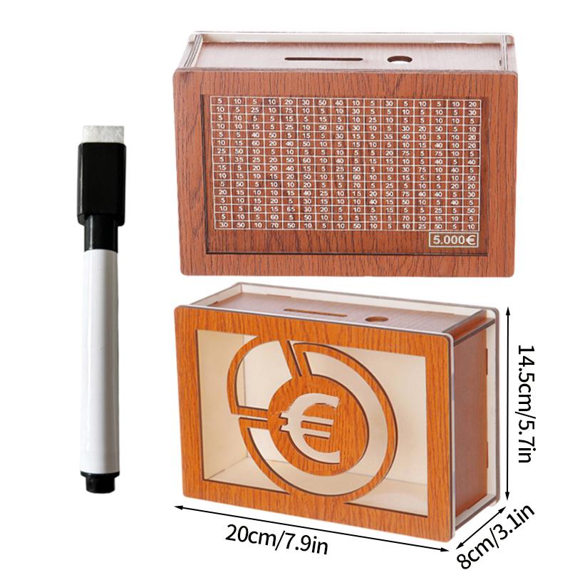 Деревянная копилка 1000/2000/3000/5000/10000 евро Копилка со счетчиком кассовые ящики сберегательные цели и коробки с числами