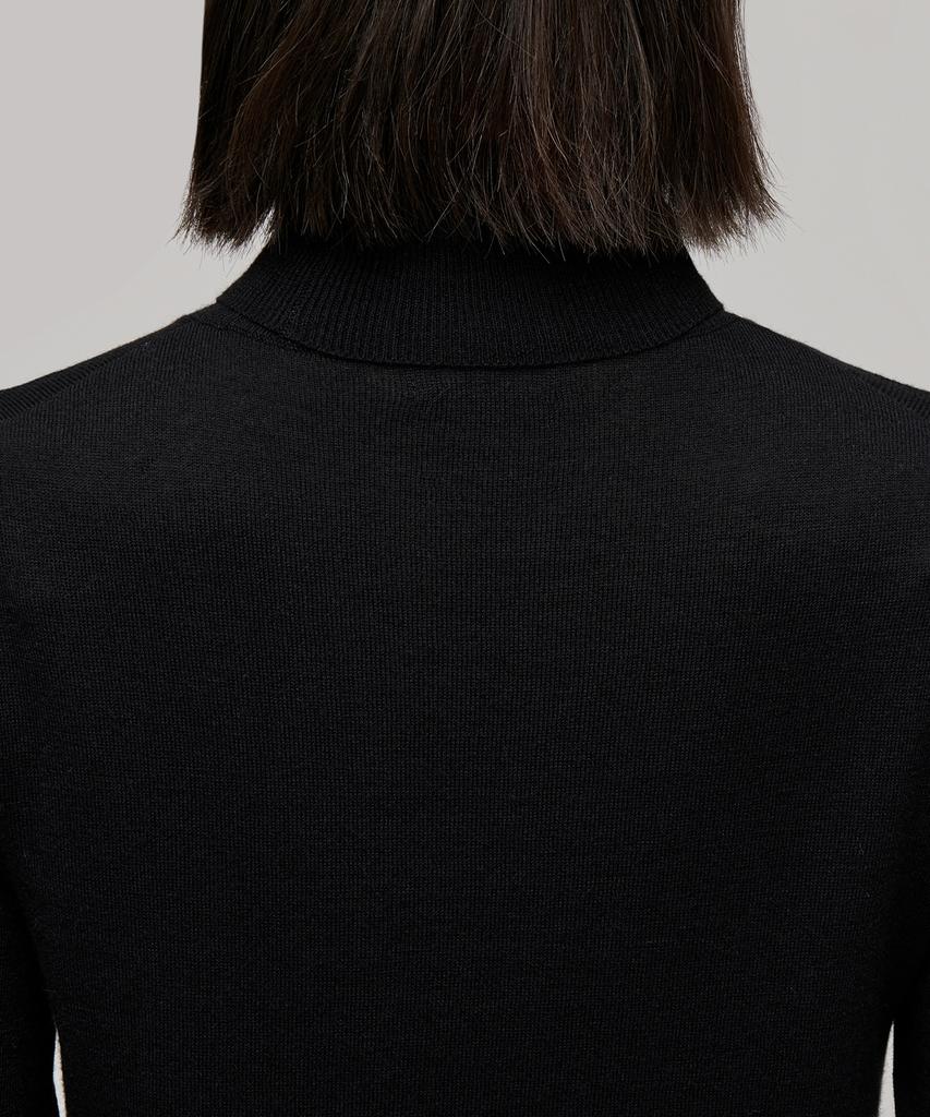 MUSINSA STANDARD WOMAN Women'S Merino Wool Blend High-Gauge Turtleneck Knit [Black]