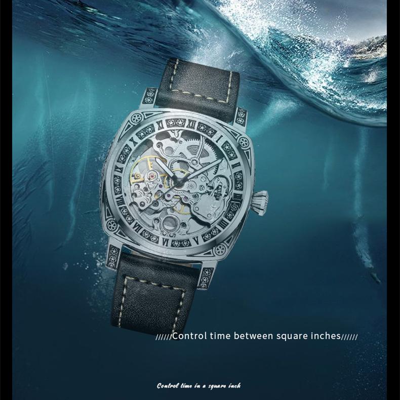 Новые роскошные мужские часы ТОП-бренда с коробкой TEVISE T894 Мужские механические часы