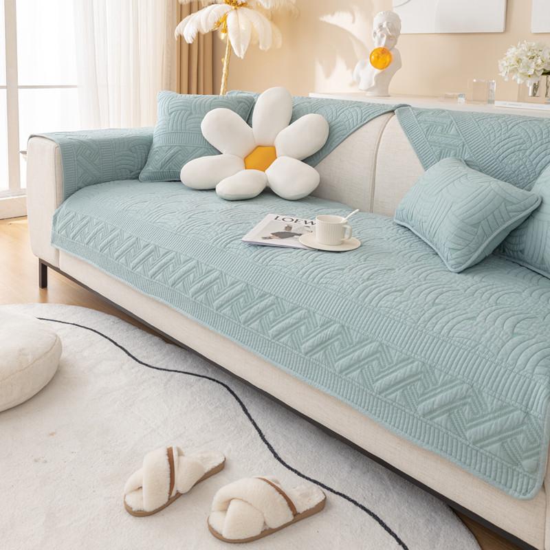 Новый хлопковый чехол для дивана с вышивкой для гостиной, нескользящее полотенце для дивана, подушка для дивана в форме буквы L, угловой диванный коврик, современный домашний декор