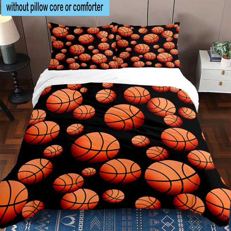 3PCS Basketball Pattern Background 3pcs Bedding,Including 3PCS Duvet Cover And 2pcs Pillowcases Perfect for Christmas,Ideal for Bedroom, Dormitory