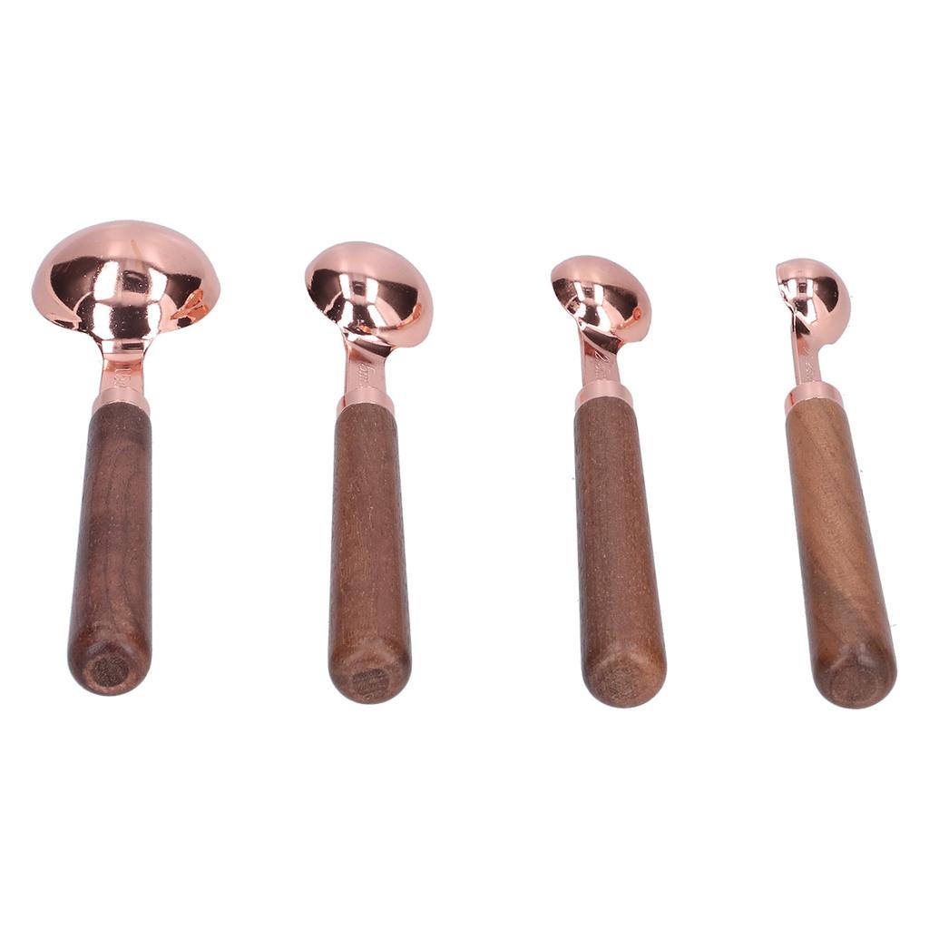 4pcs Rose Gold Measuring Cup with Scale Stainless Steel Measuring Spoon for Home Kitchen