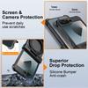 Oatsbasf Чехол для телефона Samsung Galaxy Z Flip 6 с подставкой-вращателем на 360°, металлический, безрамочный, ударопрочный, защитный