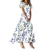 Женское летнее повседневное модное ретро-платье с цветочным принтом и коротким рукавом