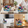 Corgi Relief Storage Container Stained Glass Style Pen Holder, Unique Acrylic Desktop Organizer, 3D Home Office Desk Supplies Embossed Pattern Planter