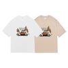 Men's 240g Pure Cotton Retro Printed T-shirt Spring and Summer Loose Casual Men's Short Sleeves
