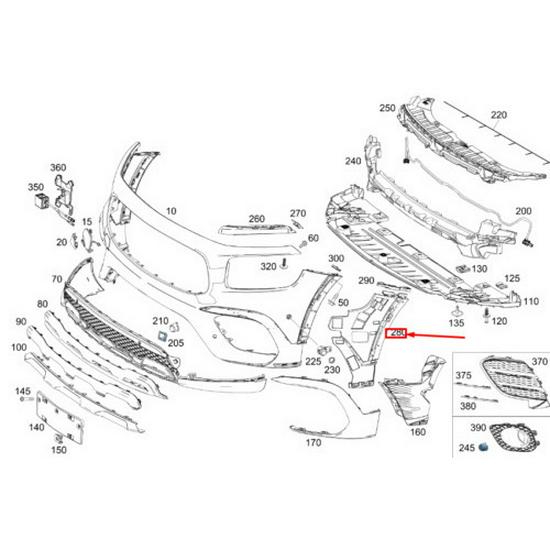 Mercedes-Benz GLB W247 Front Bumper Left & Right Brackets (Part Numbers: 2478858502, 2478858802)
