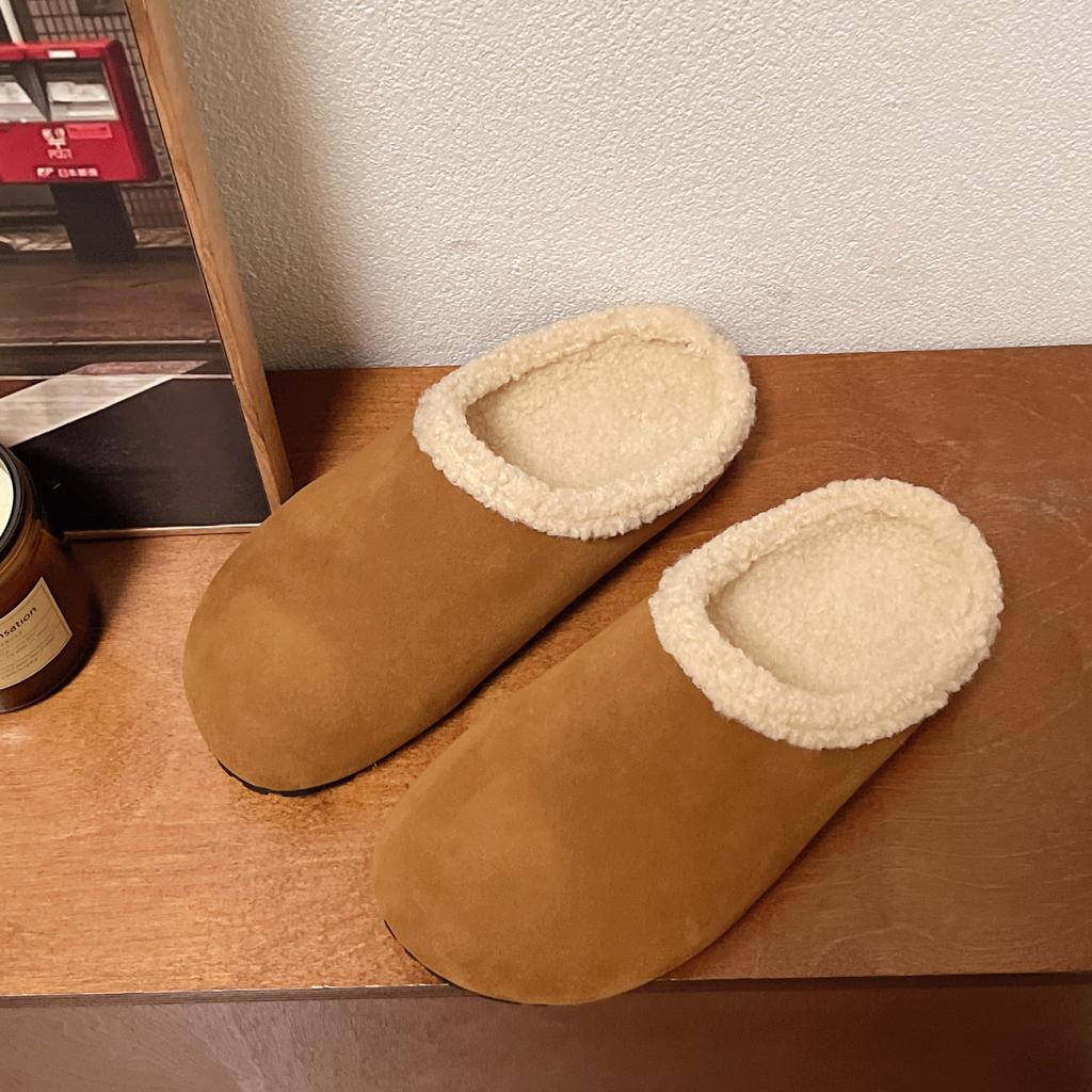 Меховые балетки женские хлопковые тапочки короткие плюшевые дизайнерские замшевые повседневные мюли обувь 2025 тренд зимние теплые уютные зимние ботинки женские