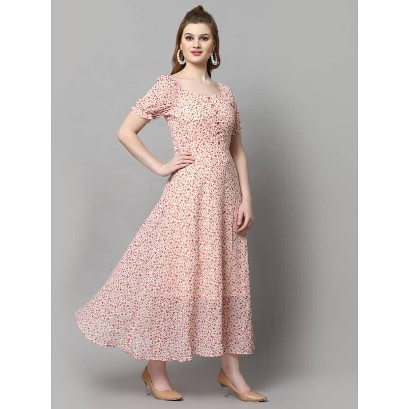 Женское облегающее платье макси из жоржета с принтом и расклешенной юбкой, с подкладкой из полиэстера, платье VF-1809