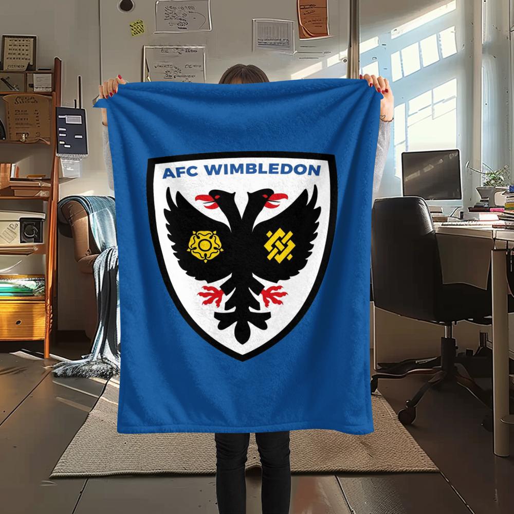 1PC AFC Wimbledon Print Flannel Blanket, High quality Comfortable for All Seasons, Home Decor, Warmth and Comfort, Perfect for Christmas Gifts