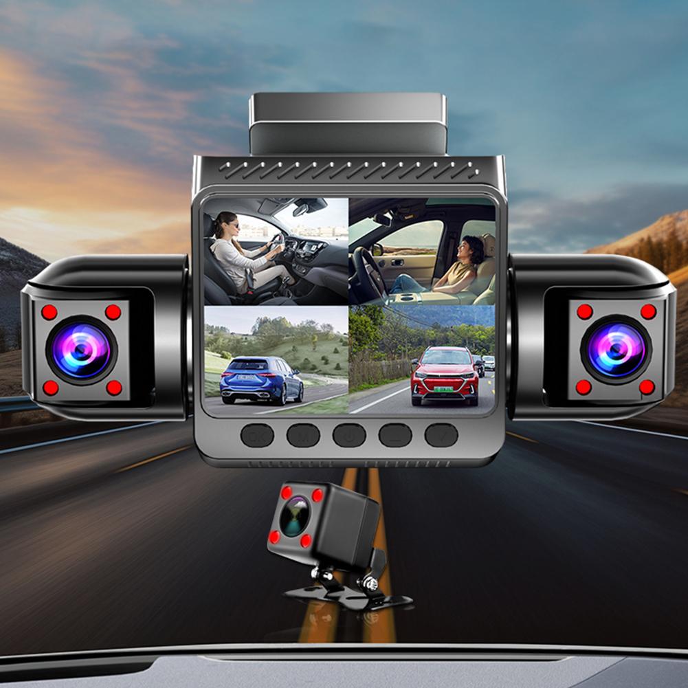 4 Channel Car Dash Camera Front and Rear Inside 1080P Driving Video Recorder with Night Vision G-Sensor Car Camera for Car