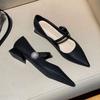 Французские туфли Мэри Джейн с острым носом Модные женские ретро комфорт Балетки Женские элегантные туфли на низком каблуке Черные сексуальные Женские плоские Zapatos