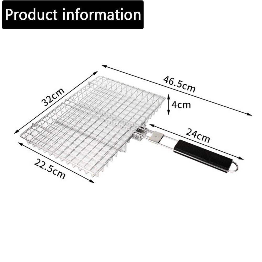 Lockable Design Grill Basket Food Grade Stainless Steel BBQ Grill Basket Outdoor Camping