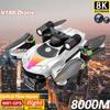 2025 V188 Drone Night Light Professional HD 8K Dual Camera Optical Flow WIFI FPV Brushless Foldable Remote Control Quadcopter Toy Gift 8000M
