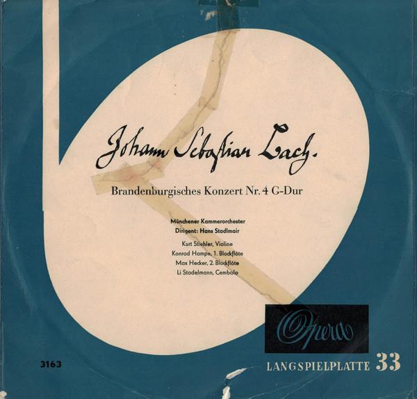 10inch Record JOHANN SEBASTIAN BACH - Brandenburgisches Konzert Nr. 4 G-D 3163 Opera 1957 Germany Classical Used