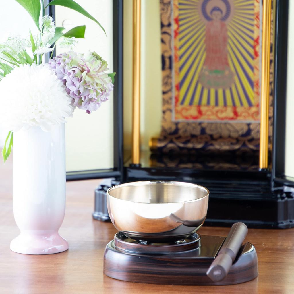 Sunmany Mini Orin легко изготавливается в буддийском современном буддийском деревянном зерне для ежедневного использования. Подходит для небольших, изготовленных из достойного набора диаметров и высоты Rin.