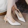 Fashion Spring New Brand Women Sandal Fashion Shallow Slip On Ladies Elegant Slingback Shoes Square Low Heel Dress Pumps