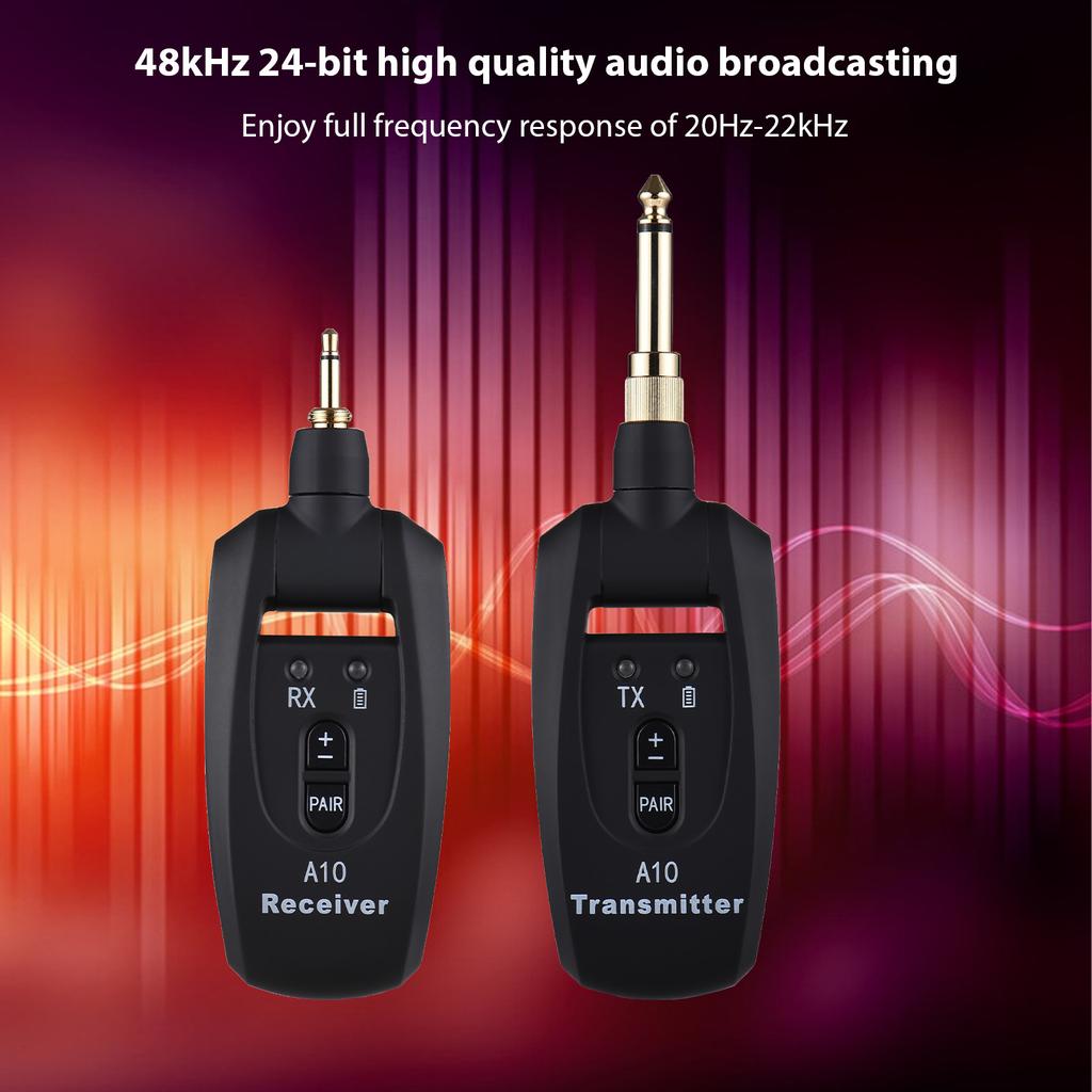 Беспроводная гитарная система Передача в реальном времени 2.4G Гитарный передатчик-приемник со сверхнизкой задержкой