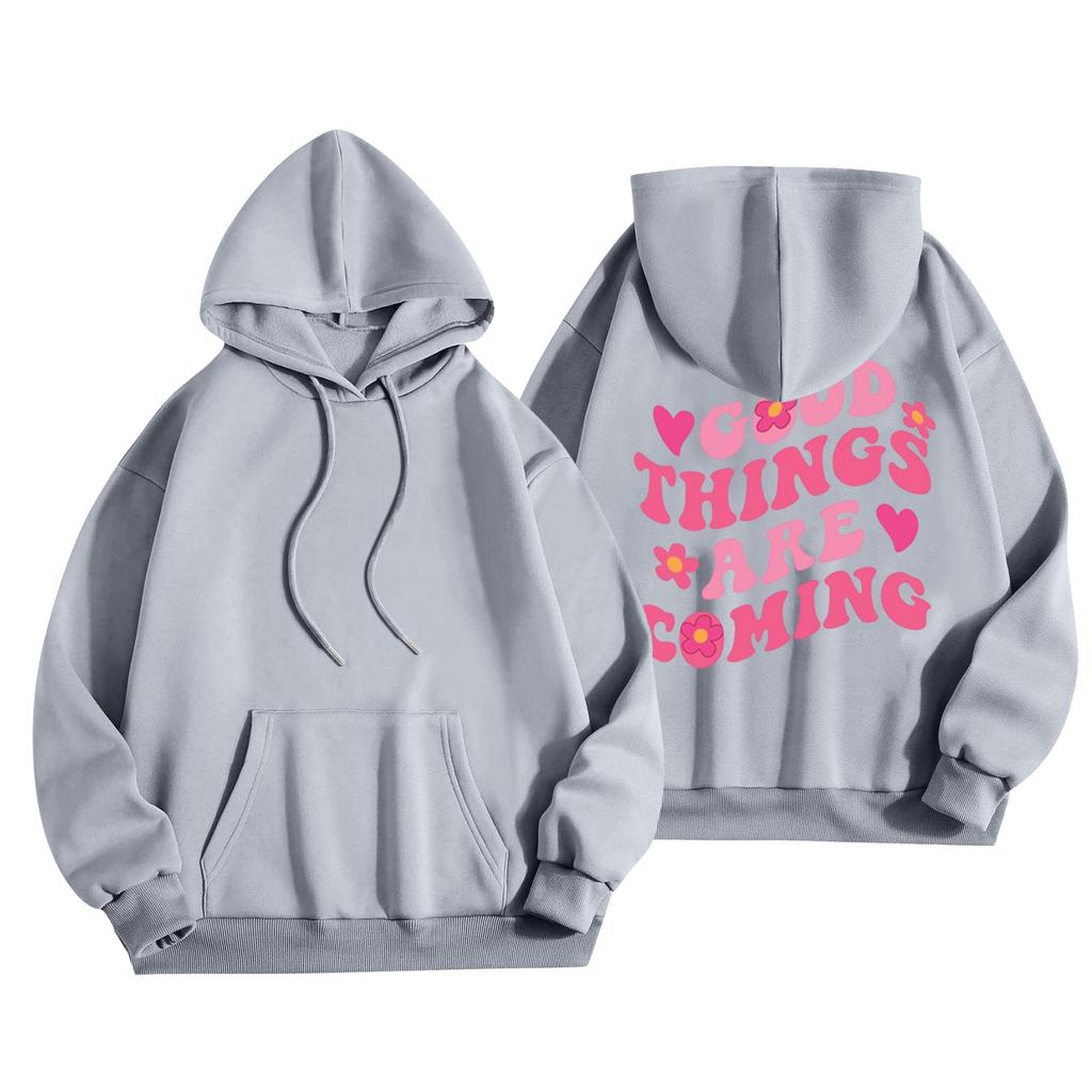 Женская модная повседневная универсальная повседневная толстовка с капюшоном, повседневная толстовка с длинными рукавами и нашивками сверху