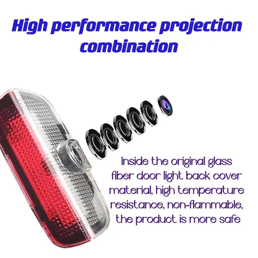DDWO5 2Pcs LED Car Door Emblem Light Welcome Lamp Wireless Projector For Skoda Superb 2009 2010 2011 2012 2013-2025 Auto Accessories